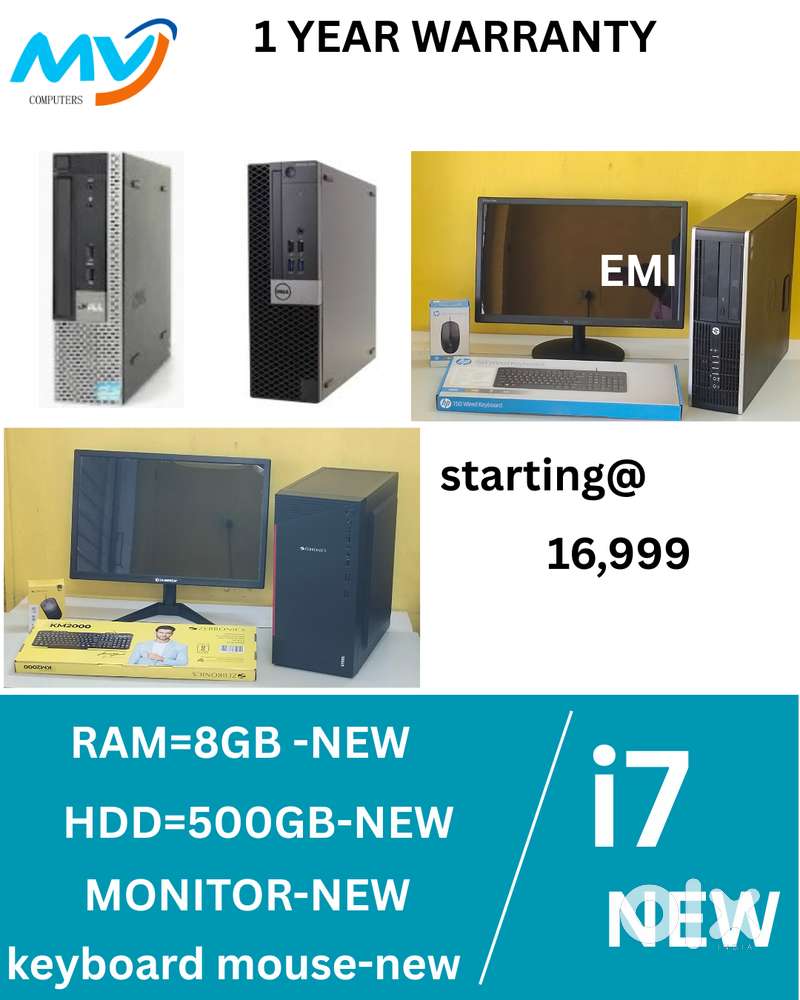 Starting @ 16,999  Branded FULL SET  CPU - i7 Process  1 Year Warranty