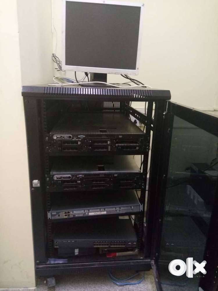 Dell 2950 Servers 2 nos, and 1nos, Server rack with 4 cooling fans.