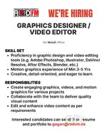 Need Graphic designer & Video Editor For RefFm Canada