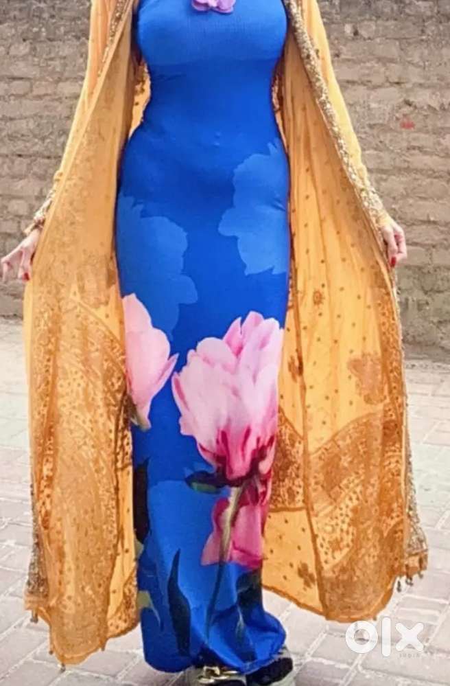 Beautiful Blue Coloured One Piece Dress