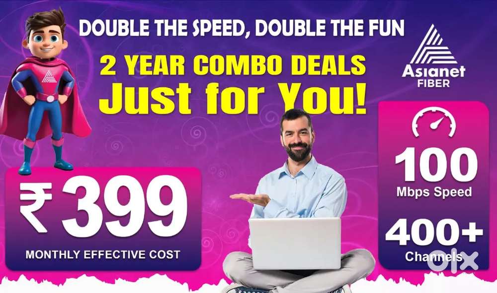PREPAID 100 Mb UNLIMITED WIFI FREE CABLE TV CONNECTION @JUST 399 ONLY
