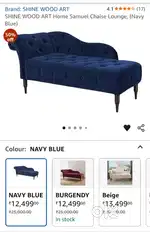 Home Samuel Chaise Lounge (Navy Blue)