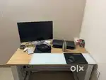 Large Work Table with Wire Organizer
