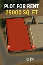 25,000 Sq.Ft. Open Plot with 2 Sheds & Storage Rooms  Gated Premises
