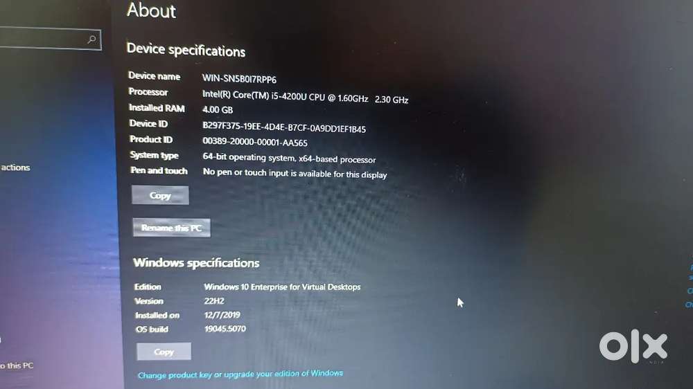 Dell laptop i5 4th gen 4gb ram