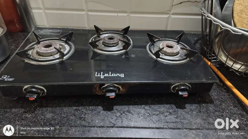 Glass Gas stove 3 burner
