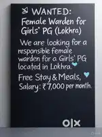 FEMALE WARDEN FOR GIRL'S PG , LOKHRA, GUWAHATI
