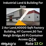 INDUSTRIAL BUILDING 40000 Sqft 2 Acr LAND FOR SALE ആലുവ