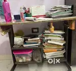 Kids study table with steel frame and book self