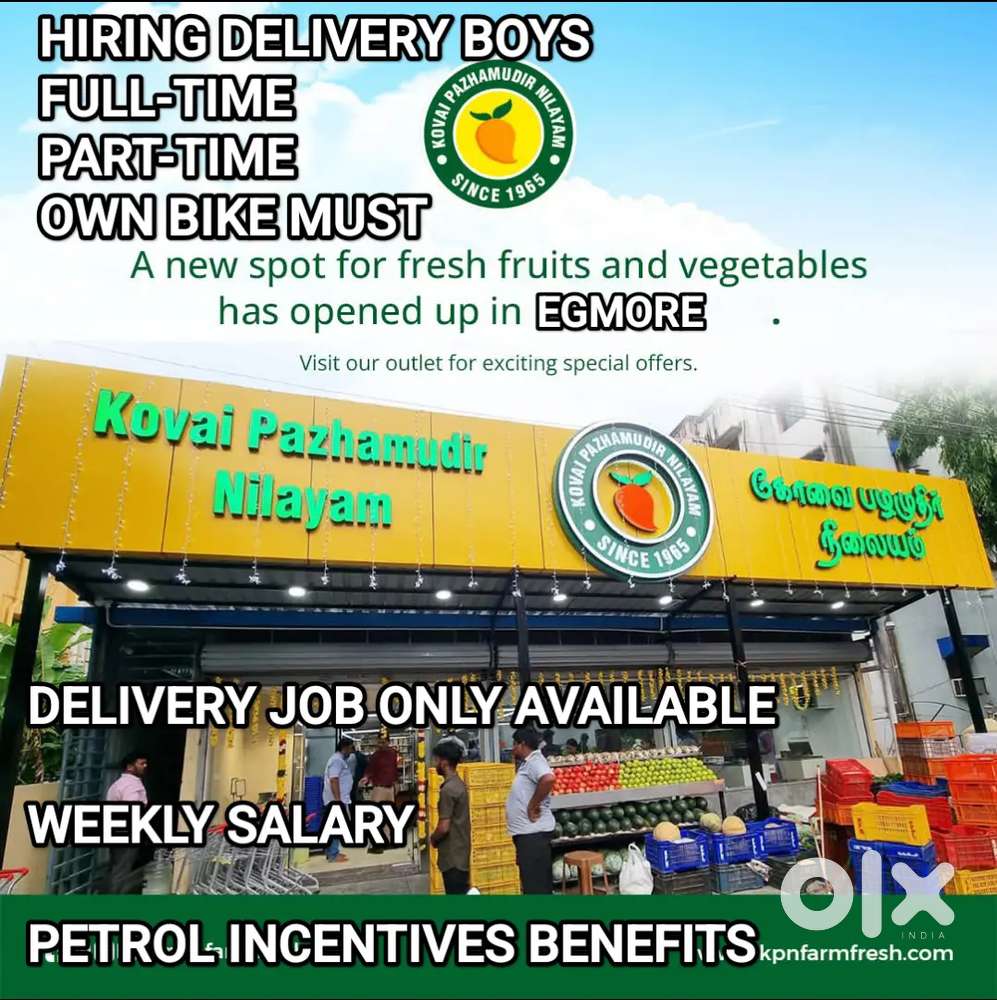 KPN EGMORE VEPERY ROYAPETTAH NEED BIKERS DELIVERY PART-TIME FULL-TIME