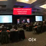 Corporate events and meetings setup projector screen rentals