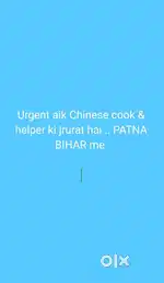 Urgent need Chinese Chef