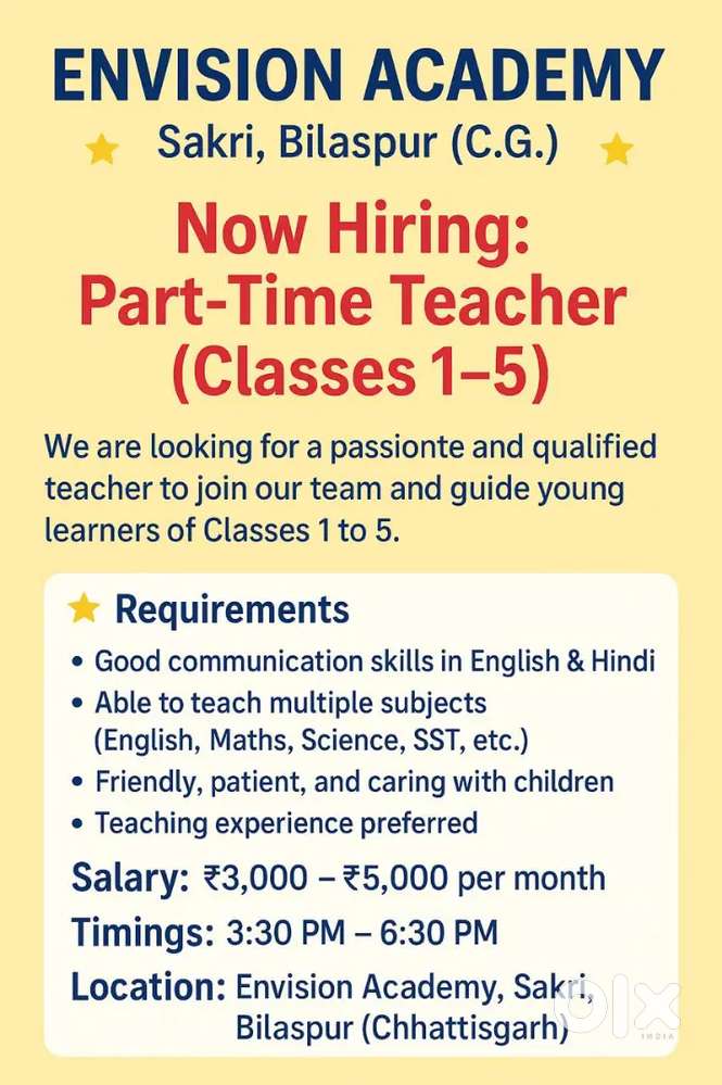 Assistant junior teacher