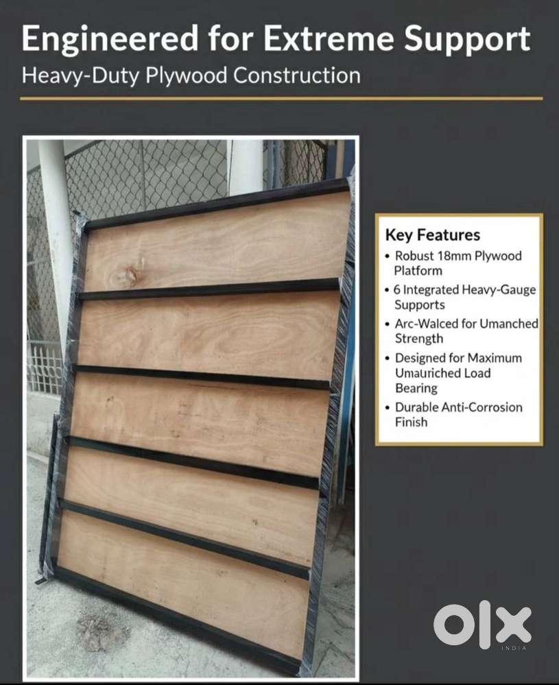 Heavy Duty Metal Queen Size Cot with 18mm plywood base