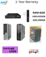 1 Year Warranty  Starting @ 5,999  Cash on home delivery  Monitor  Key