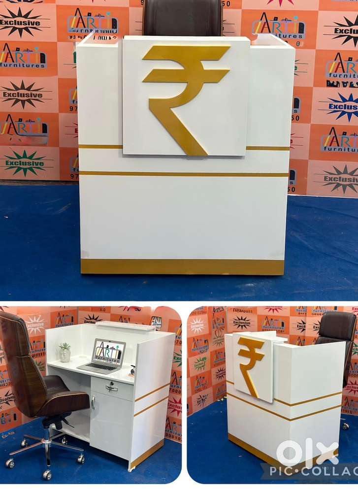 Latest exclusive designed cash counters reception tables office tabl