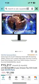 Samsung G6 Oled 27 monitor 360hz