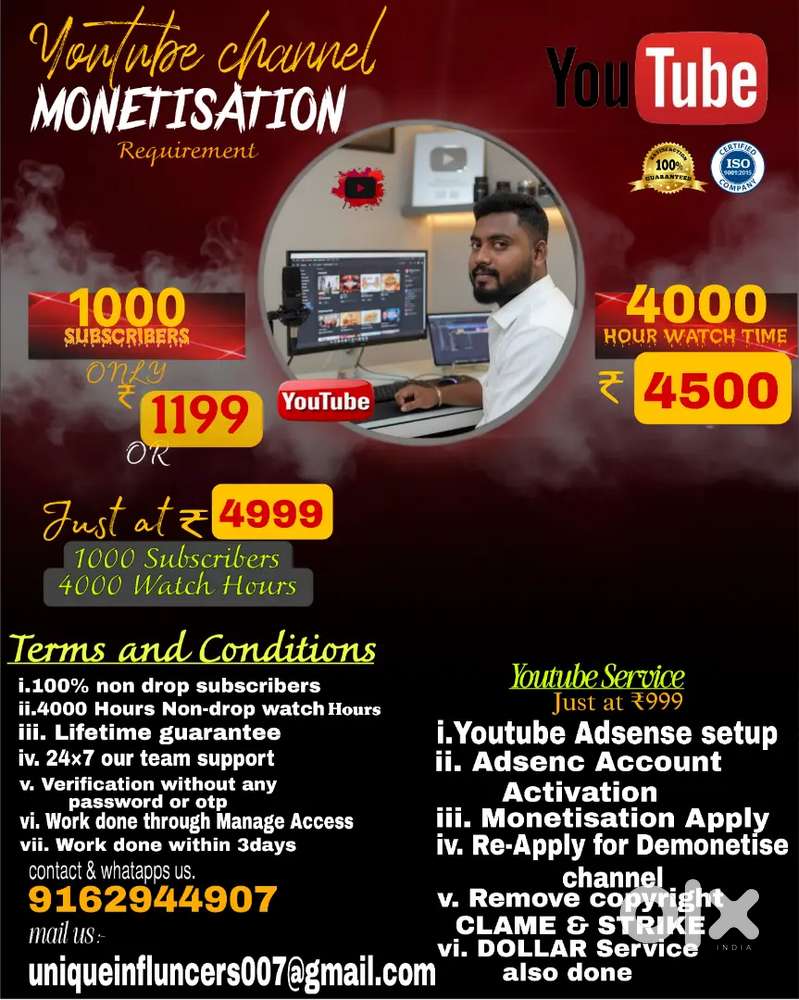 Youtube paid monetisation service