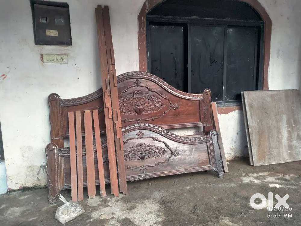Bed backrest with craft work. Head and leg set