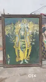 Rare Vintage Vishwaroopam (Virat Swaroop) Krishna Painting Antique
