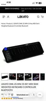Bluetooth midi with battery