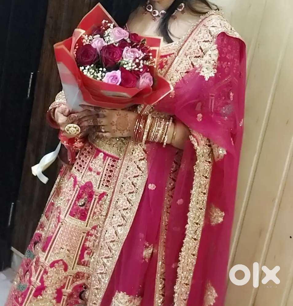Traditional Fuschia pink  colour Lehnga for rent