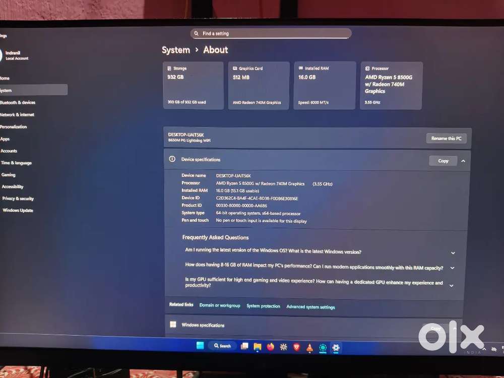 Gaming/Workstation PC – Ryzen5 8500G, 4 month old