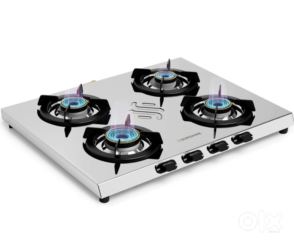 Brand New Sunshine Heavy Jointless Stainless Steel 4BR Stove MRP-16000
