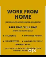 Work from home for students, housewife & job person
