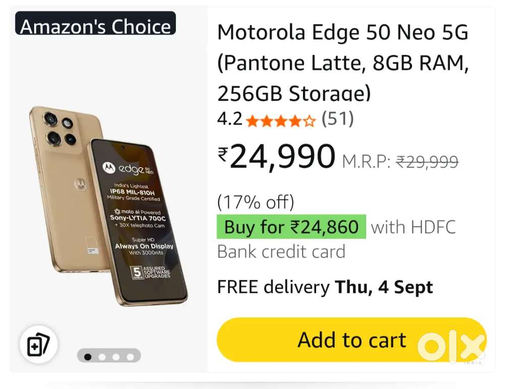 Moto Edge 50 Neo (256 GB) In Warranty