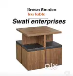 New wooden dining table coffee table with stool restaurant furniture