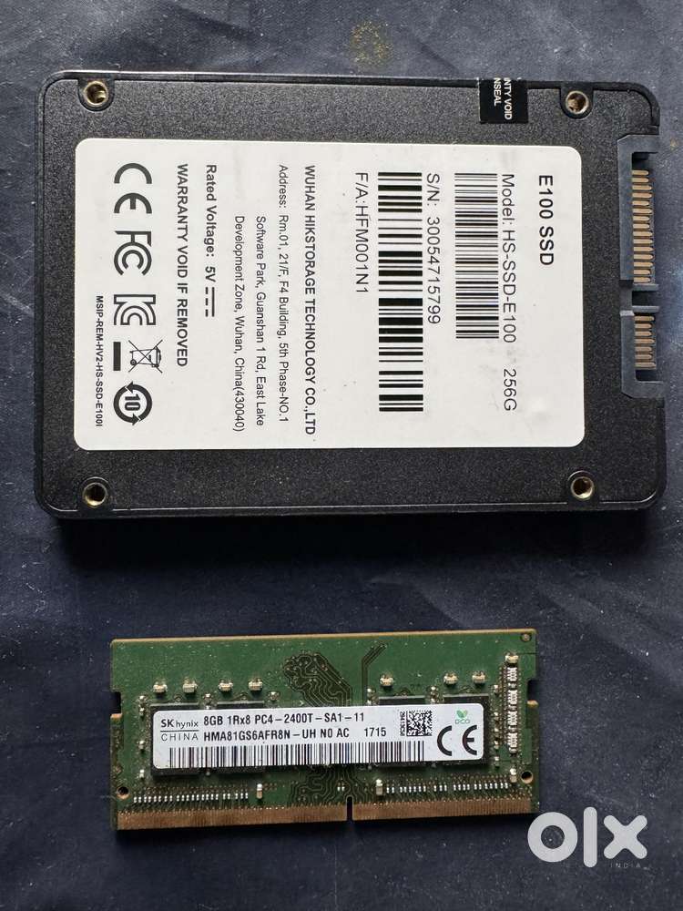 256GB Hikvision SSD + 8GB DDR4 Laptop RAM