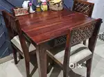 4 seater dining table with chair solid wood