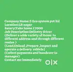 Wanted (Delivery Driver)LB nagar