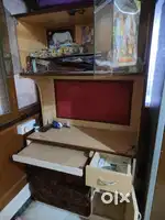 Computer table with cup board and book shelf