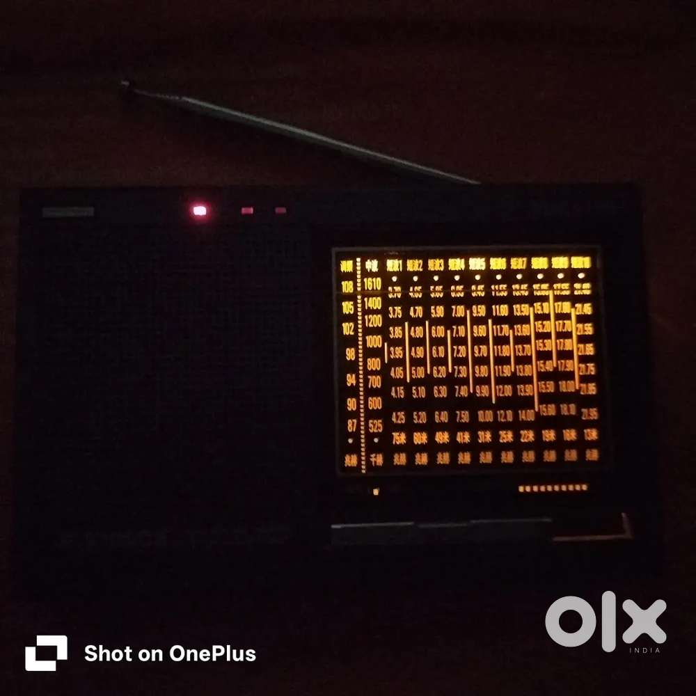 Tecsun Analog Radio with adopter, external Antenna cable.