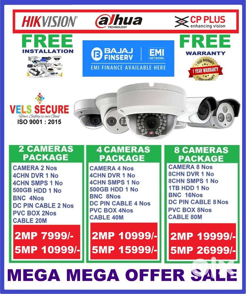 MEGA   DECEMBER MONTH  SALE OF     2MP  DAHUA or CP PLUS or HIKVISION