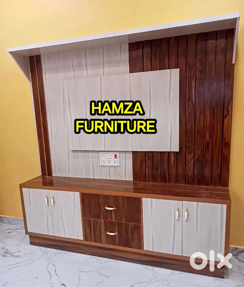 HAMZA FURNITURE NEW DESIGNER PARTICLE BOARD WOOD TV UNIT CABINET 6BY6
