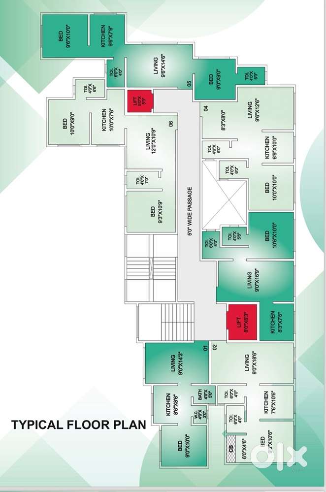 14 Floor Tower with roof Top Garden