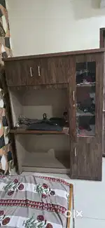 Study, work table with showcase
