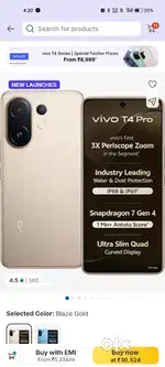 Vivo t4pro   12Gb .256Gb