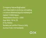 Wanted male(picker&loader)Madeenaguda,Hyd