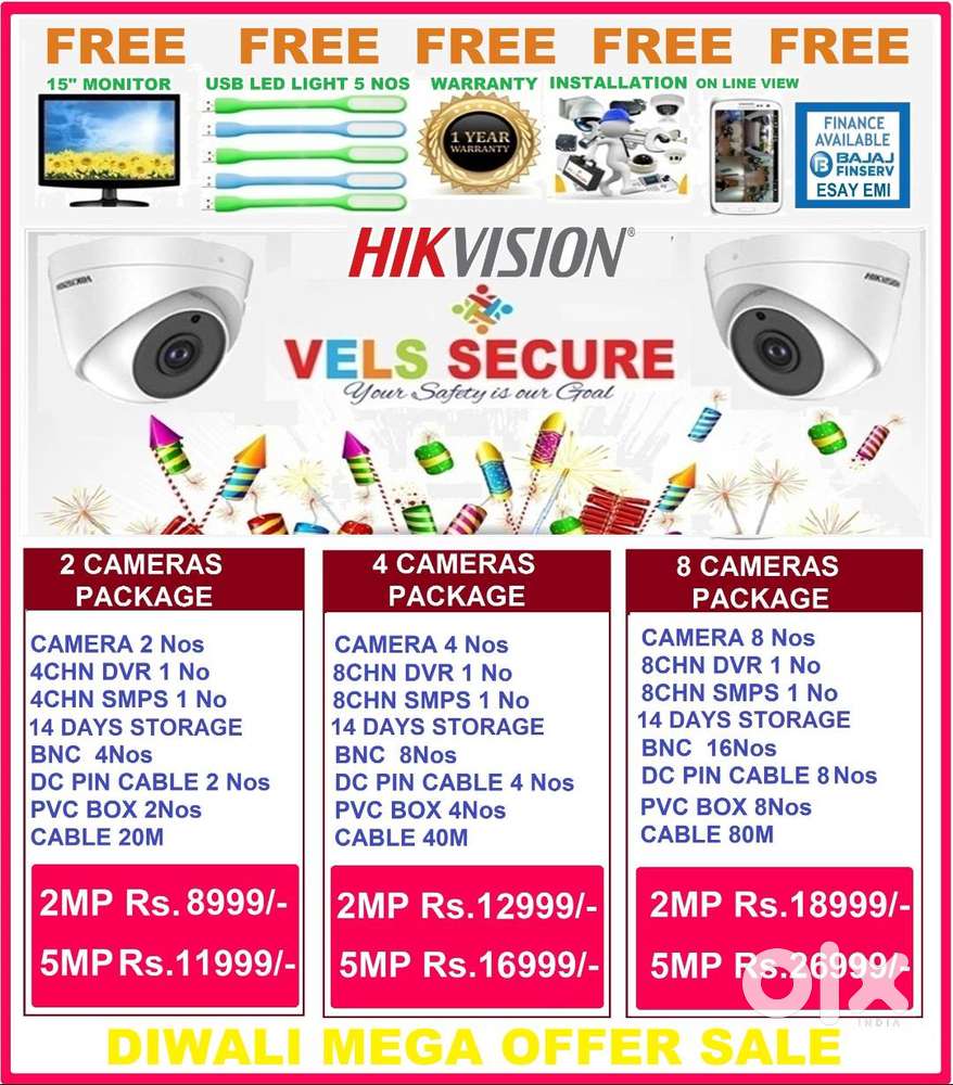 HIKVISION CCTV CAMERA 2MP   DAY & NIGHT     VISION    MEGA