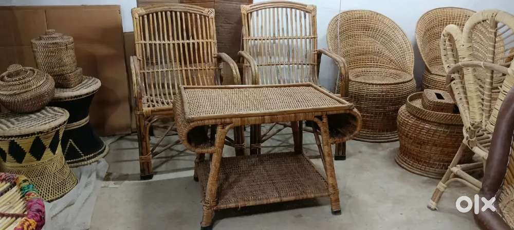 Cane Chairs table set living room iron stool bamboo chair wall hanging