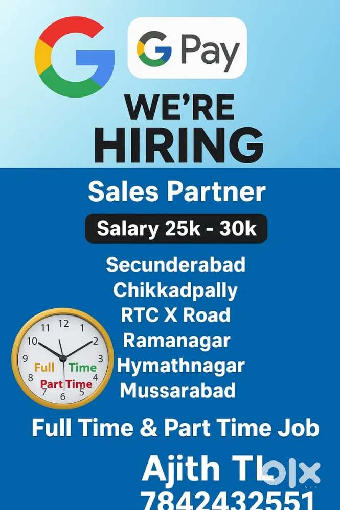 Google pay company full time part time available