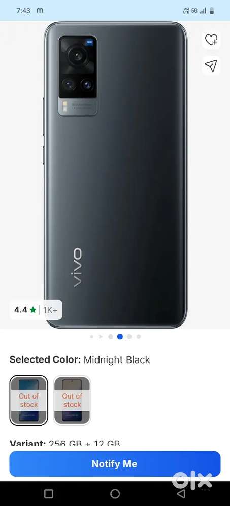 Vivo x60 12gb 256gb new condition