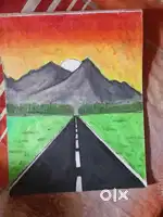 Handmade Sunset Mountain Scenery Painting