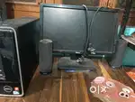 Computer desktop with CPu , speaker , mouse and computer table