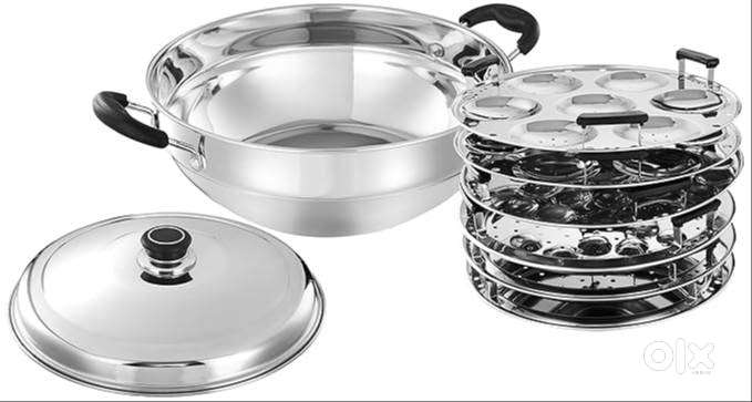 Amazon Solimo - Multi-Purpose Kadhai with 6 Plates, Stainelss Steel