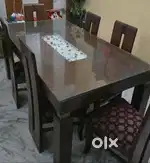 6 Chair Wooden Dining Table and Sofa